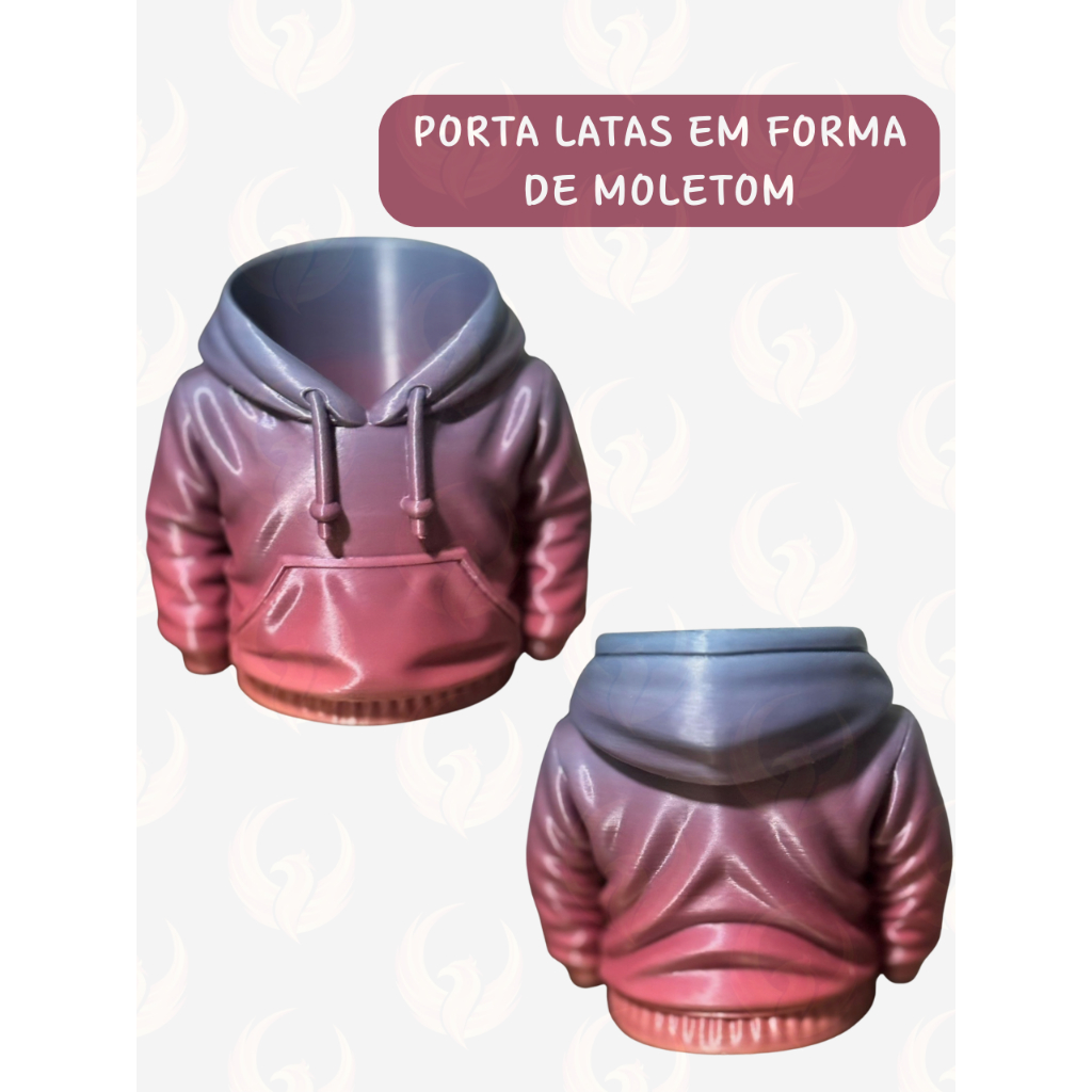 Porta Lata e Treco 3D Organizador de Mesa Estilo Moletom Criativo