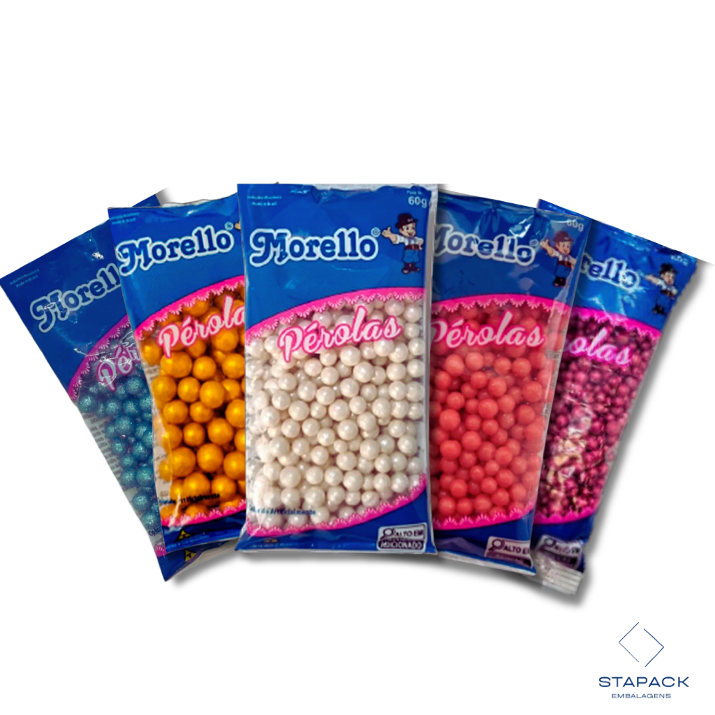 Pérolas de Açúcar Comestível Grande, Media, Pequena e Mini Diversas Cores 60gr Morello em Oferta na Shopee