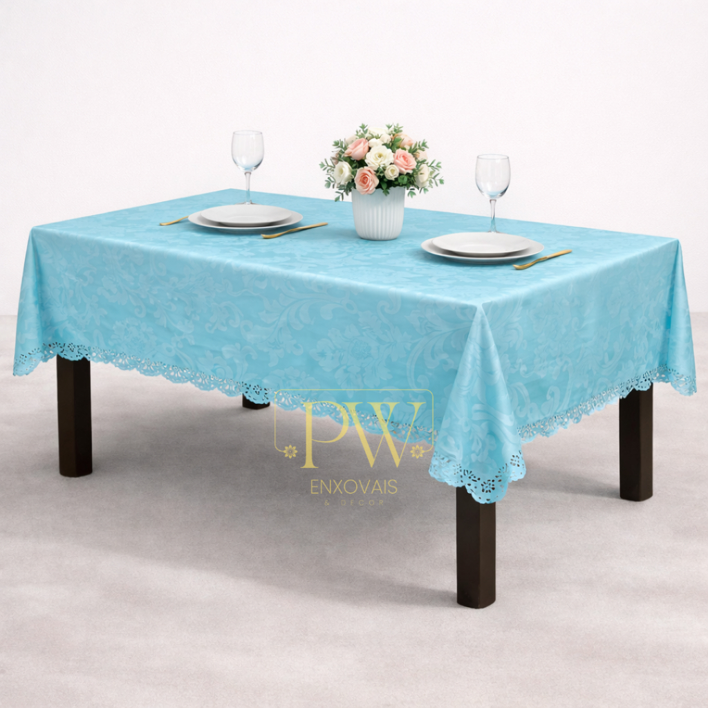 Toalha De Mesa Luxo Jacquard 6 Lugares 1,40m x 2,00m Tecido Grosso Buffet Festa Casamento