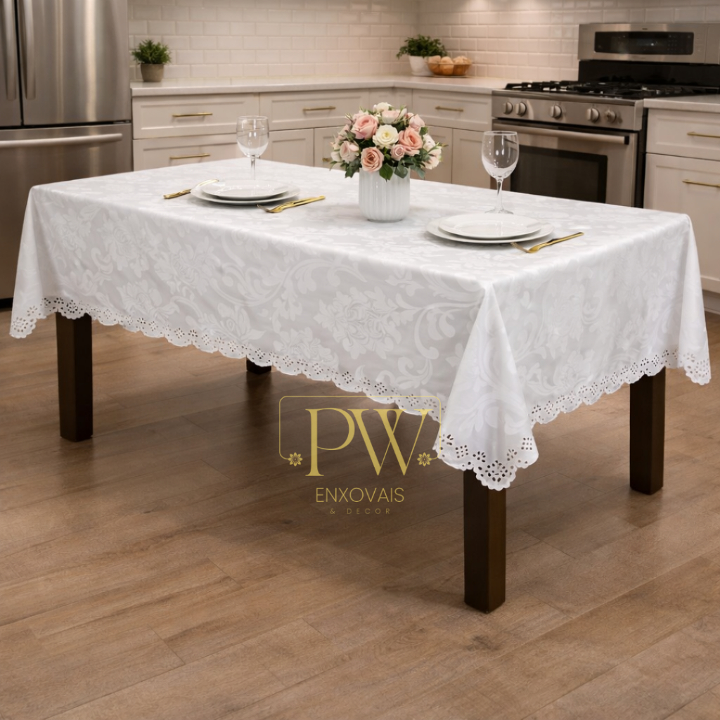 Toalha de Mesa Retangular Jacquard 4, 6, 8, 10, 12 Lugares Luxo Festa Buffet Restaurante em Oferta na Shopee