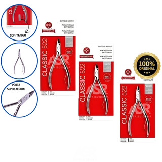 Kit 3 Alicates De Cuticula Profissional Afiado 522 Prateado Mundial Classic