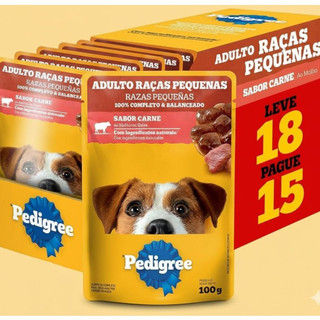 Pedigree Sachê CARNE ao Molho para Cães Adultos de Raças Pequenas - 1 caixa contém18 unidades