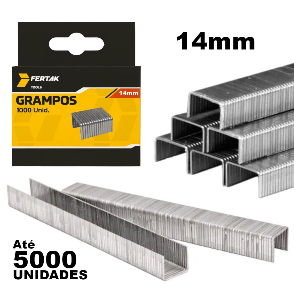 Grampo 14mm Grampeador Tapeceiro Kit Galvanizado Tipo 53