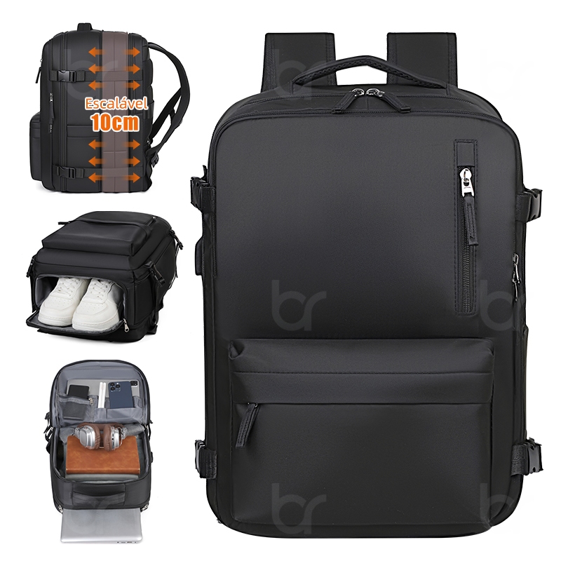 Mochila Viagem Feminina Masculinas Multifuncional Reforçada Impermeável Expansível Mochila Notebook