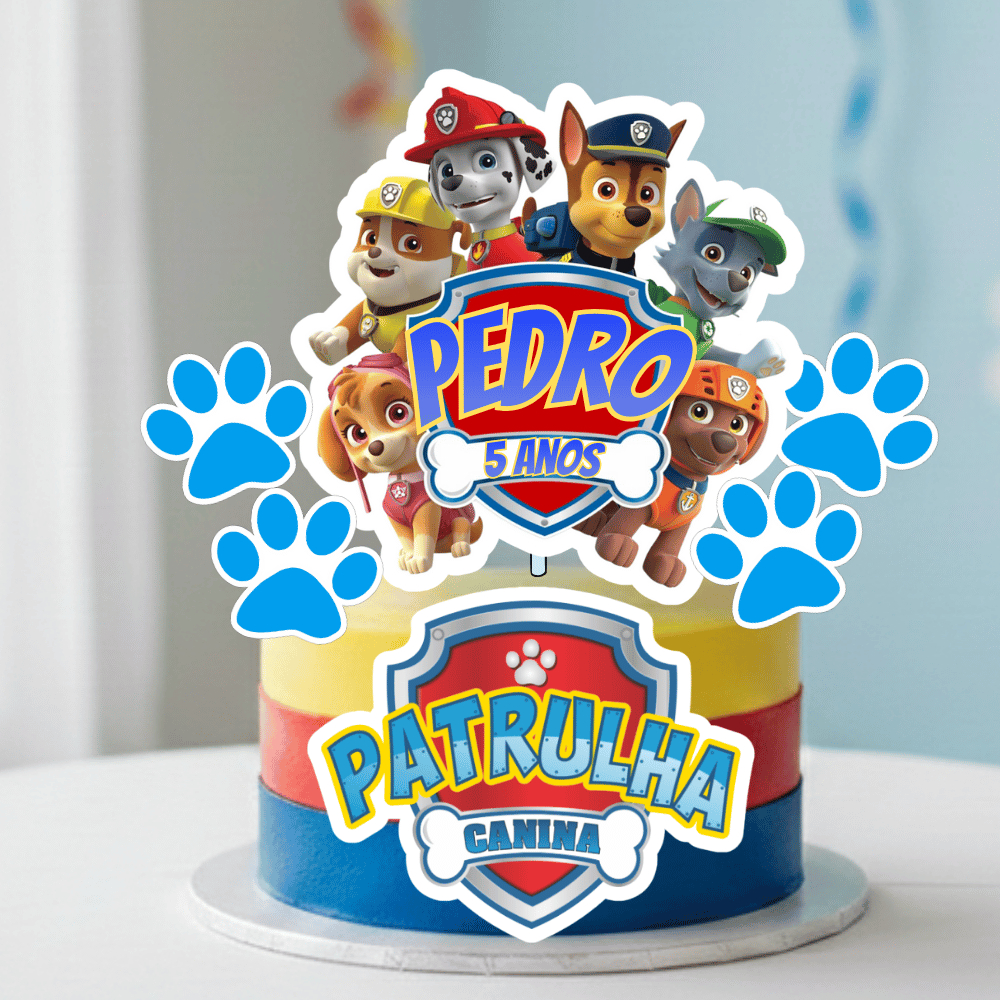 Topo para Bolo Patrulha Canina - Comprar com Melhor Preço em Padaria