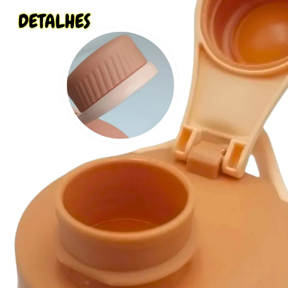 Kit Lancheira Marmita Capivara + Copo 500ML Capivara Infantil De Plástico Com Talher Para Crianças Kids