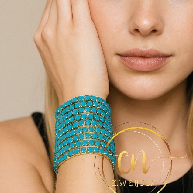 Brilho Elisa - Conjunto 10/20 Pulseira Elástica Corrente Strass e Bracelete Ajustável Douraodu em Oferta na Shopee