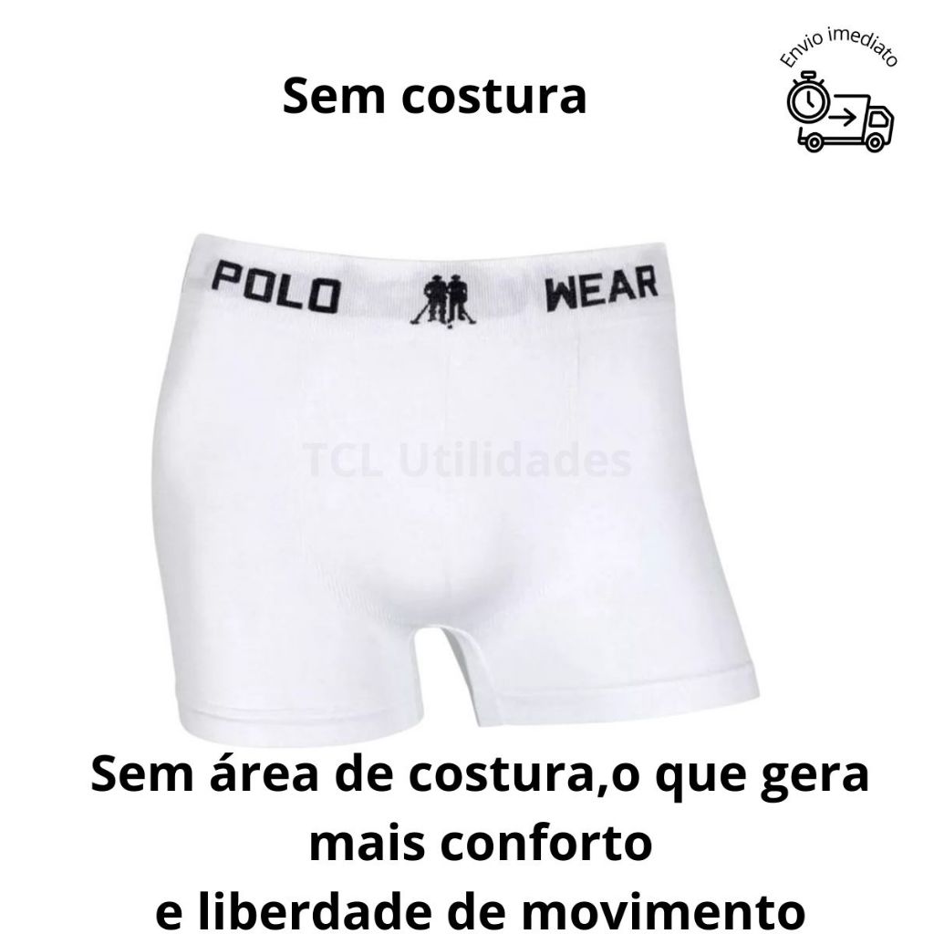 Kit 4 Cuecas Boxer Polo Wear Originais Masculinas Microfibra Sem Costura — imagem 2 de 2