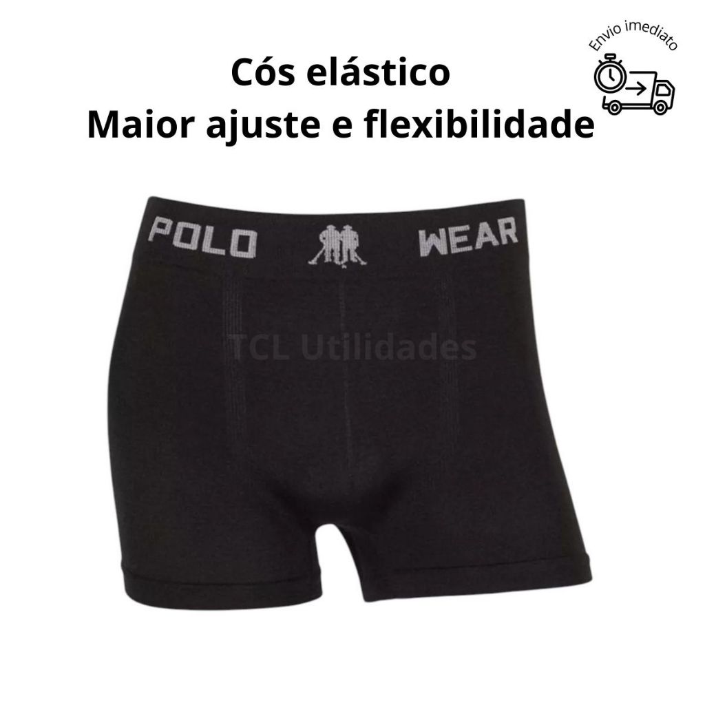 Kit 12 Cuecas Boxer Polo Wear Microfibra Sem Costura Masculinas Cueca Box Adulto Confortável