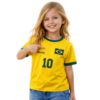 Camiseta Infantil do Brasil  Feminina - Camiseta Seleção Brasileira Feminina em Oferta na Shopee