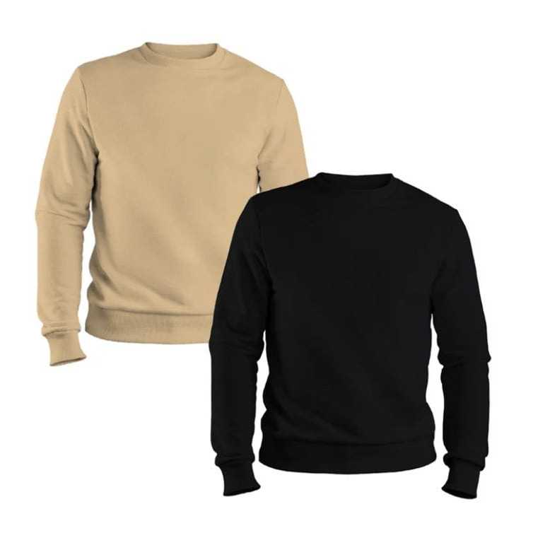 kit 2 Blusa De Frioi Moletom Liso Gola Redonda Careca Sem Bolso 100% Algodão em Oferta na Shopee