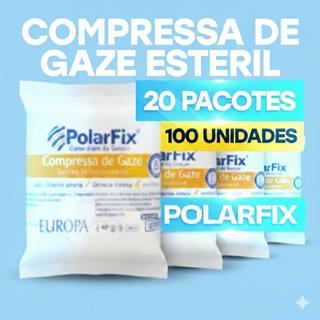 Compressa de Gaze Estéril 13 Fios Polarfix - 20 Pacotes (100 unidades) em Oferta na Shopee