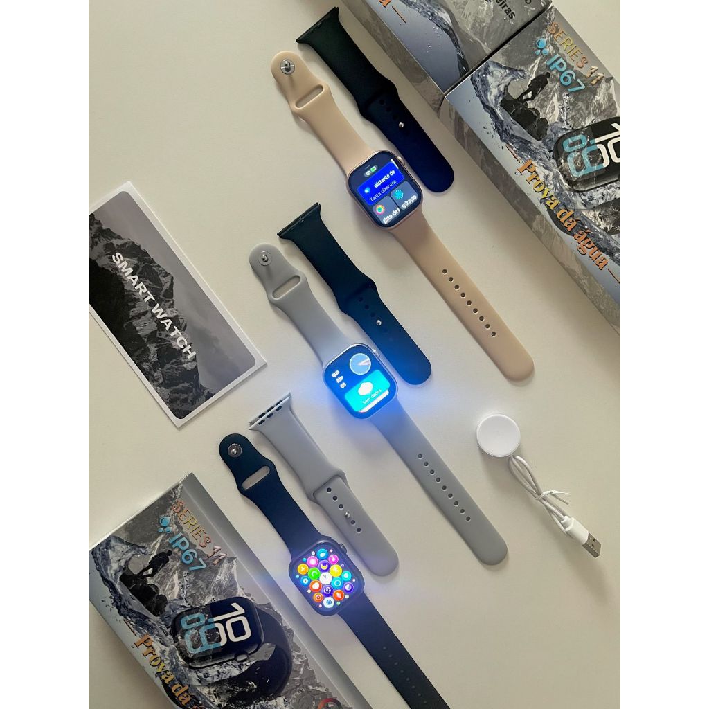 Smartwatch Série 11 GPS Chat GPT + Kit 2 Pulseiras