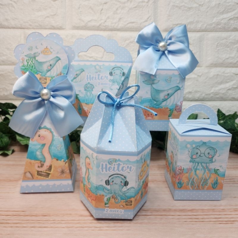 Fundo do Mar Menino Kit Personalizado Kit Festa l Lembrancinha l Aniversario l Caixinhas Personalizadas l Festa Infantil
