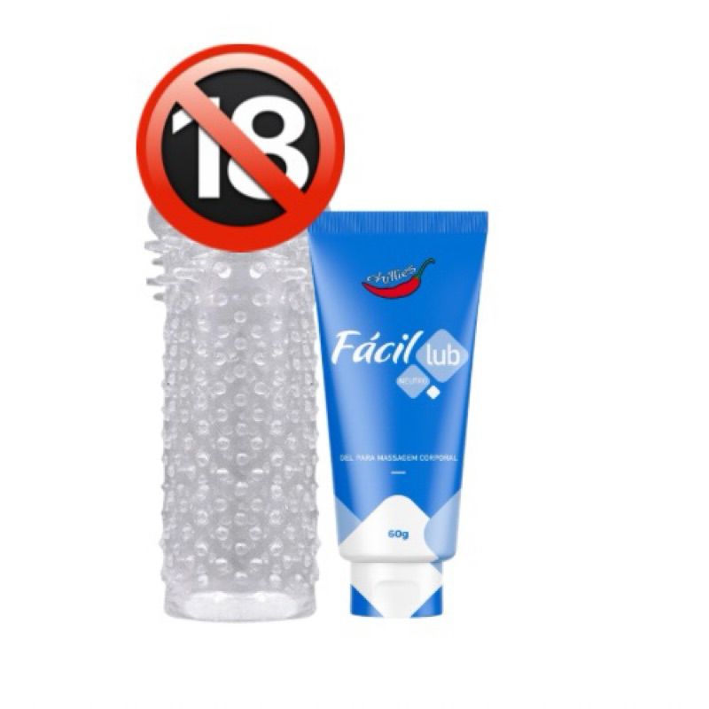 KIT Gel Lubrificante Intimo + Capa Peniana C/ Textura SEX SHOP Produtos Eróticos