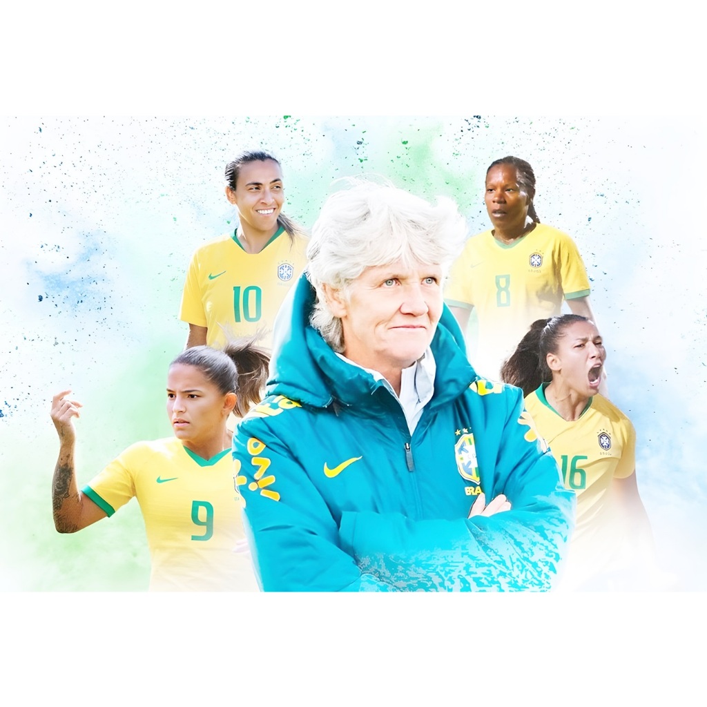 Pôster  -   Seleção Brasileira Futebol Feminino   -  Art Decora  -  33 Cm X 48 Cm