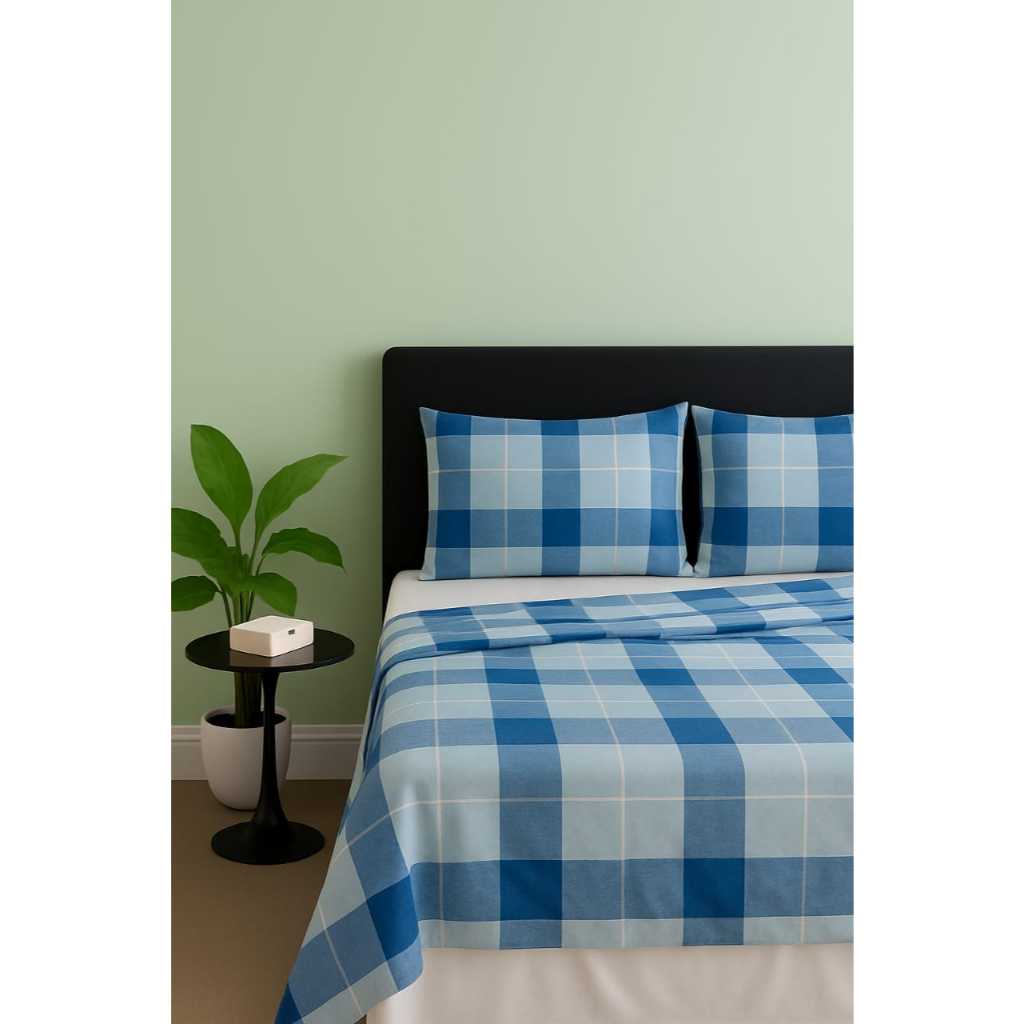 Kit Jogo Lençol De Cama Casal Queen 4 Peças Micropercal Toque de Seda Estampado 2,30mX2,50m.