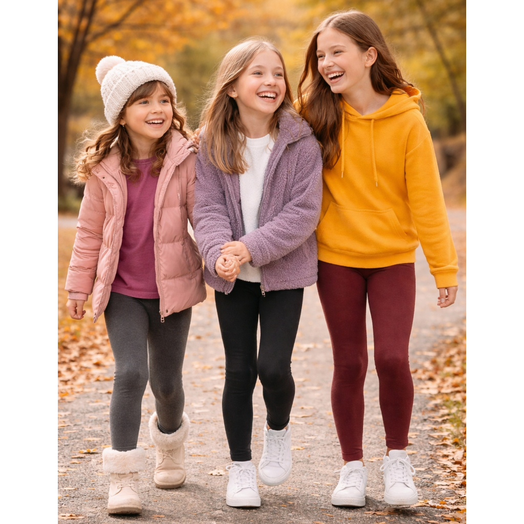 Kit 3 Legging Infantil Menina Calça Térmica Peluciada Quentinha Grossa Super Confortável em Oferta na Shopee