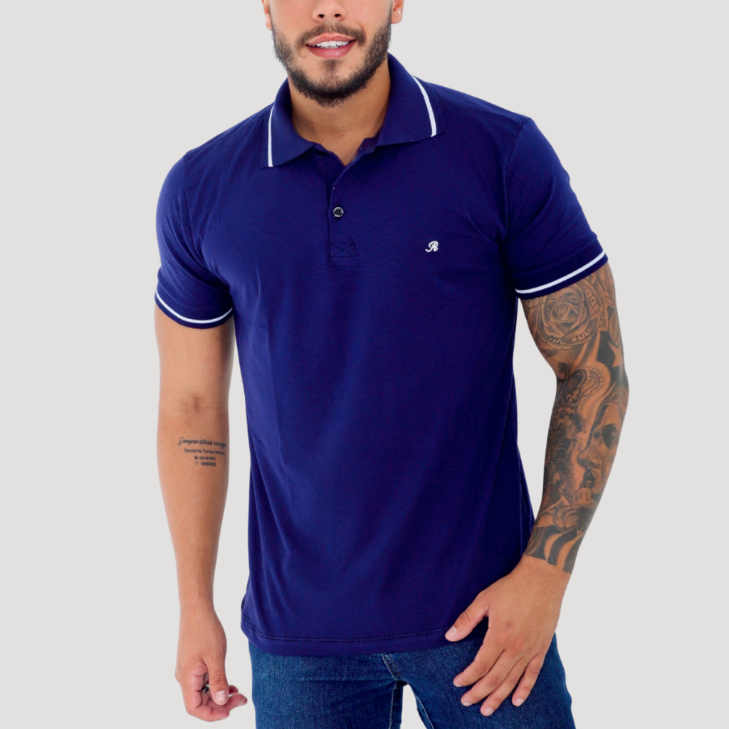 Camisa Gola Polo Masculina 100% Algodão Lisa de Alta Qualidade Camiseta Uniforme Básica Premium Estilo Dia a Dia