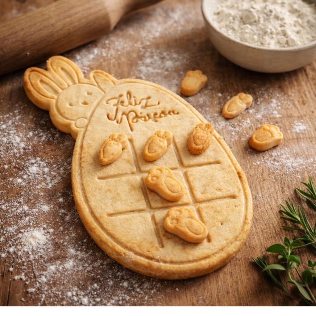 Cortador Marcador Biscoito Pascoa Jogo Da Velha Coelho Americana Presente Criança Chocolate Biscuit