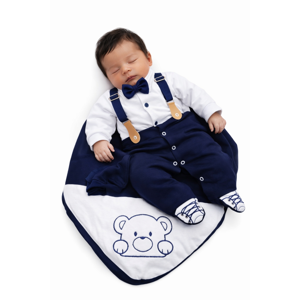 Saida Maternidade Menino Suspensório Azul Marinho em Oferta na Shopee