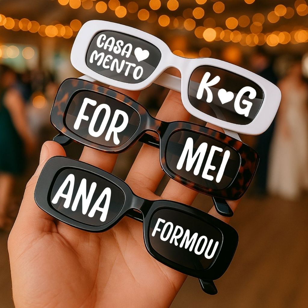 Kit Adesivos Personalizados para Óculos de Festa Óculos de Formatura Óculos de Casamento em Oferta na Shopee
