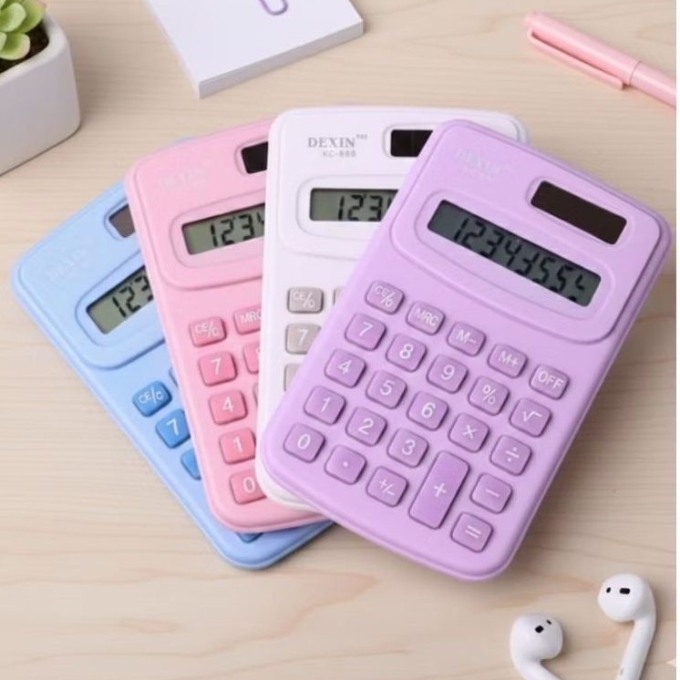 Mini Calculadora Eletrônica Portátil Colorida Tela LCD Digital