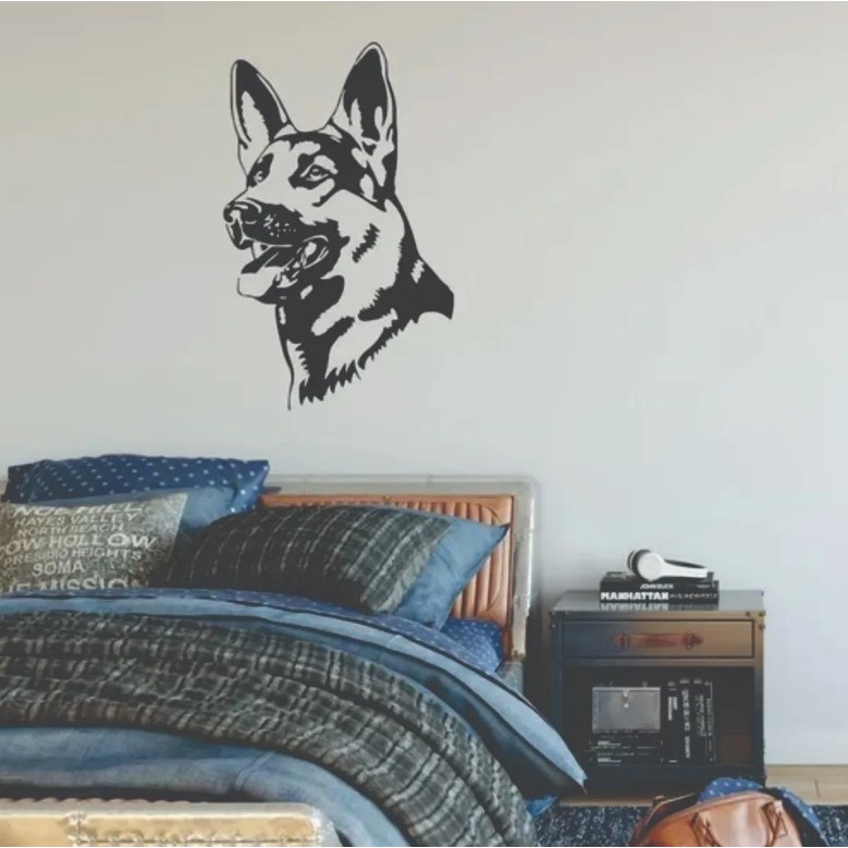 Adesivo Decorativo Parede Animal Cachorro Pastor Alemão