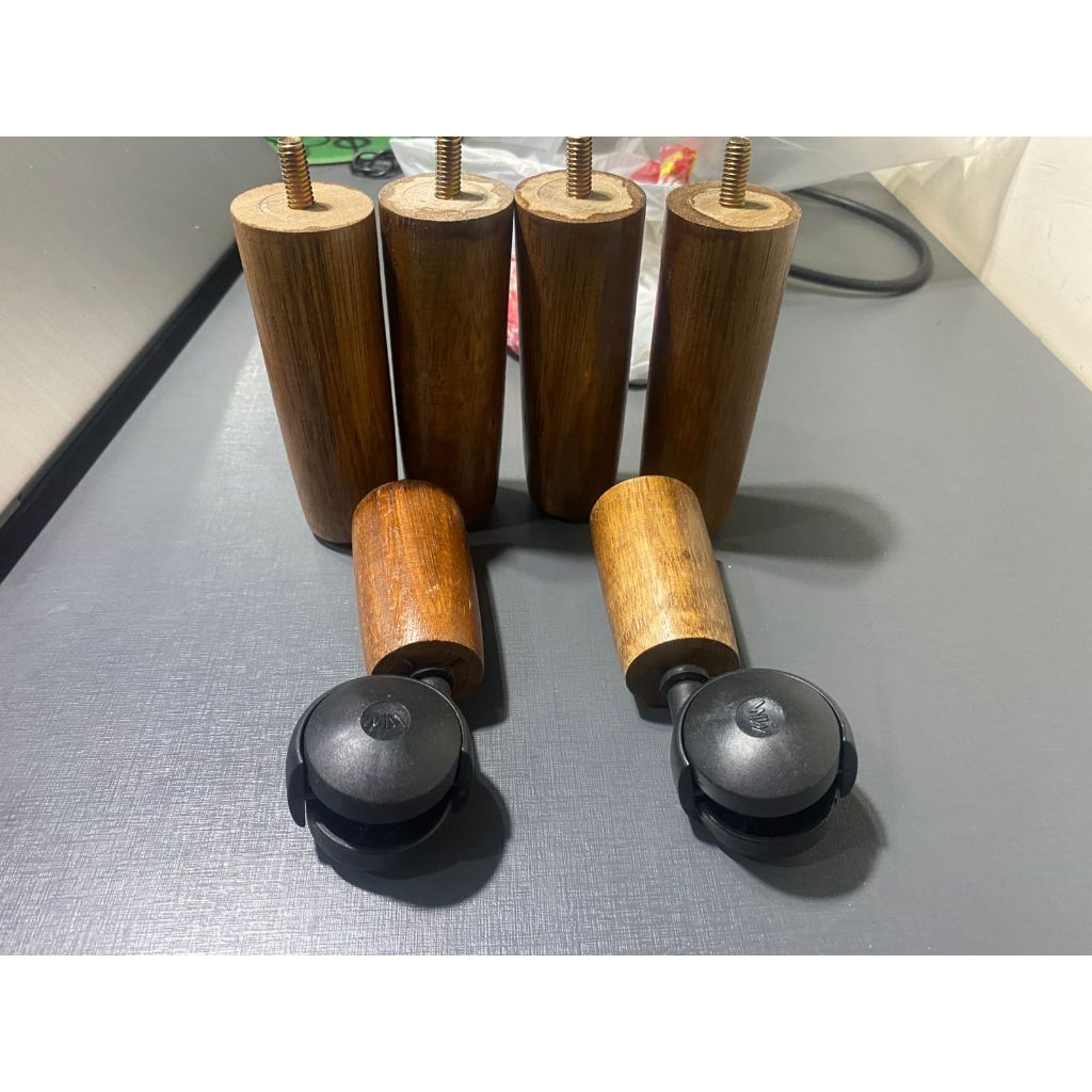 Kit 6 Pés de Cama Box 4 Fixo e 2 Rodas com Alto Brilho de 12 cm de Altura Qualidade Total em Oferta na Shopee