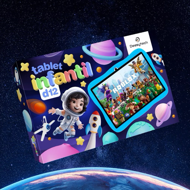 Tablet Infantil Roblox 128gb Android 7 Polegadas 8gb Ram Wifi 5g D12 Azul.