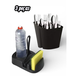 Kit Conjunto Pia Cozinha Porta Detergente Rodinho Secador de Talher em Oferta na Shopee