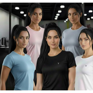 Kit 5 Camiseta Dry Fit Feminina Original Respirável Confortável Ideal Para Treinos Academia em Oferta na Shopee
