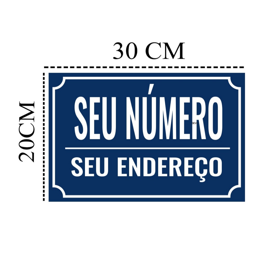 Placa de Endereço Residencial 30x20cm Identificação de Casa