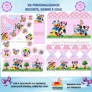 TEMA TURMA DO MICKEY E MINNIE LEMBRANCINHA COM 80/200 ITENS COM OU SEM NOME em Oferta na Shopee