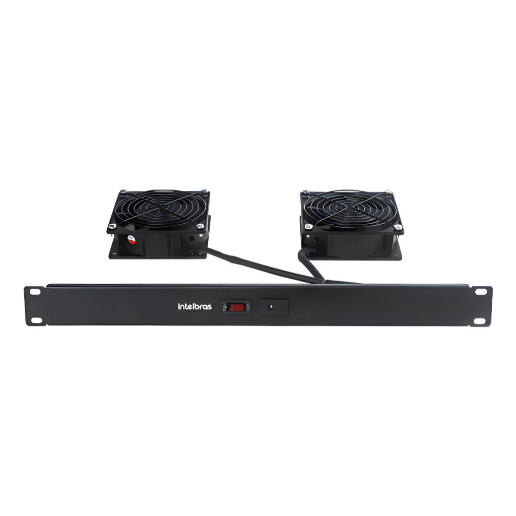 Conjunto 2 Ventiladores Para Rack 19 Kvr2v - Intelbras Preto Rack Informatica Rede
