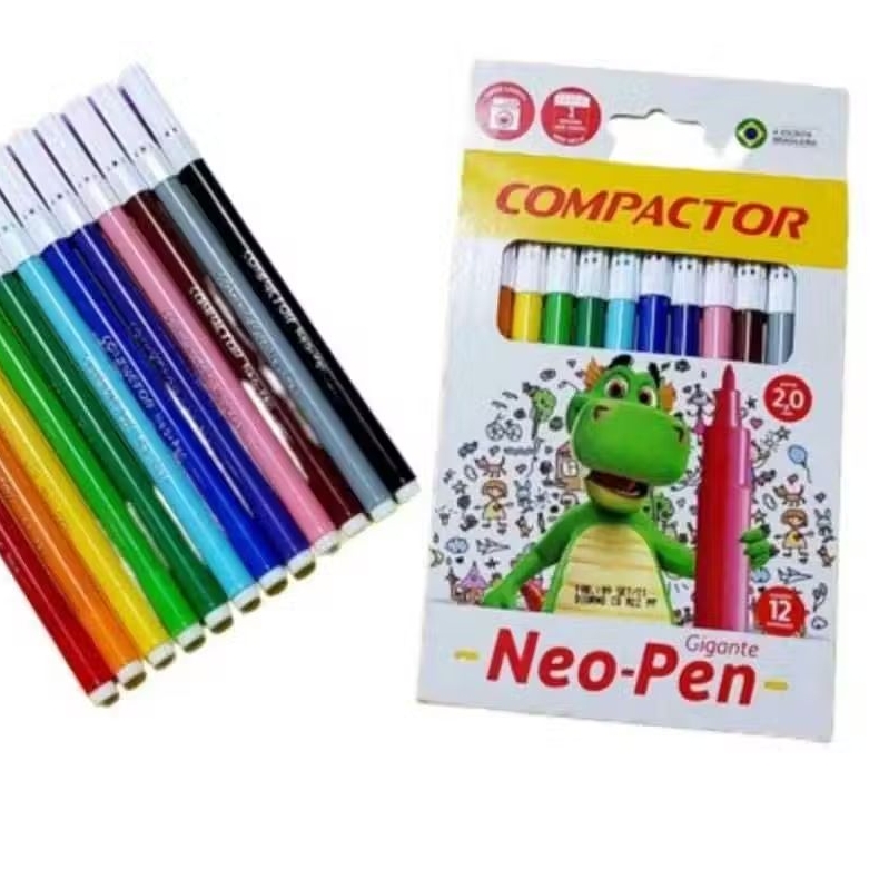 canetas coloridas kit Canetinhas Compactor Caneta Hidrocor Neopen Gigante em Oferta na Shopee