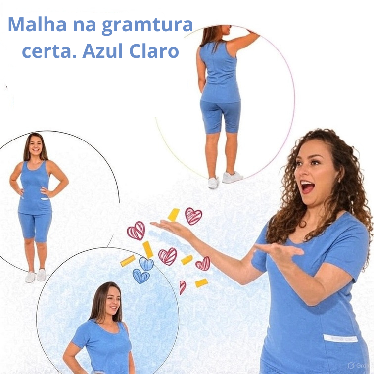 Conjunto Baba,  Azul Claro.  Cuidadora, Secretária