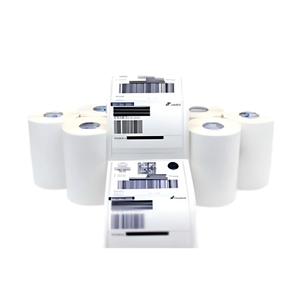 4 Rolos Etiquetas 10x15 100x150 Térmica Serrilha Zebra Elgin Cor Branco 400 folhas