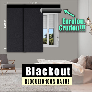Cortina adesiva Blackout 100% - Persiana Adesiva modular  Manual (01 modulo 1,24m x 0,46m) em Oferta na Shopee