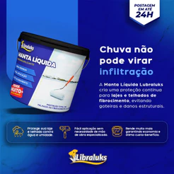 Tinta Manta Líquida 4Kg/15Kg Impermeabilizante Laje Telhado Fachada