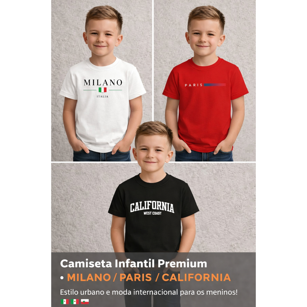 KIT Camiseta infantil, kit 3 peças infantil, kit camisa infantil, Camisa adulto, camiseta adulto