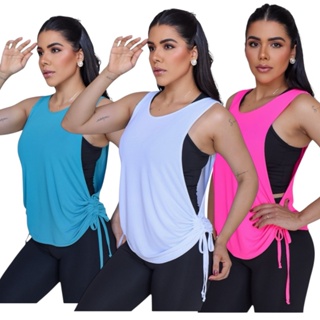 Blusas Dry Fit Feminina Poliamida Fitness Academia Regata Caminhada Esporte MODELO RODADA em Oferta na Shopee