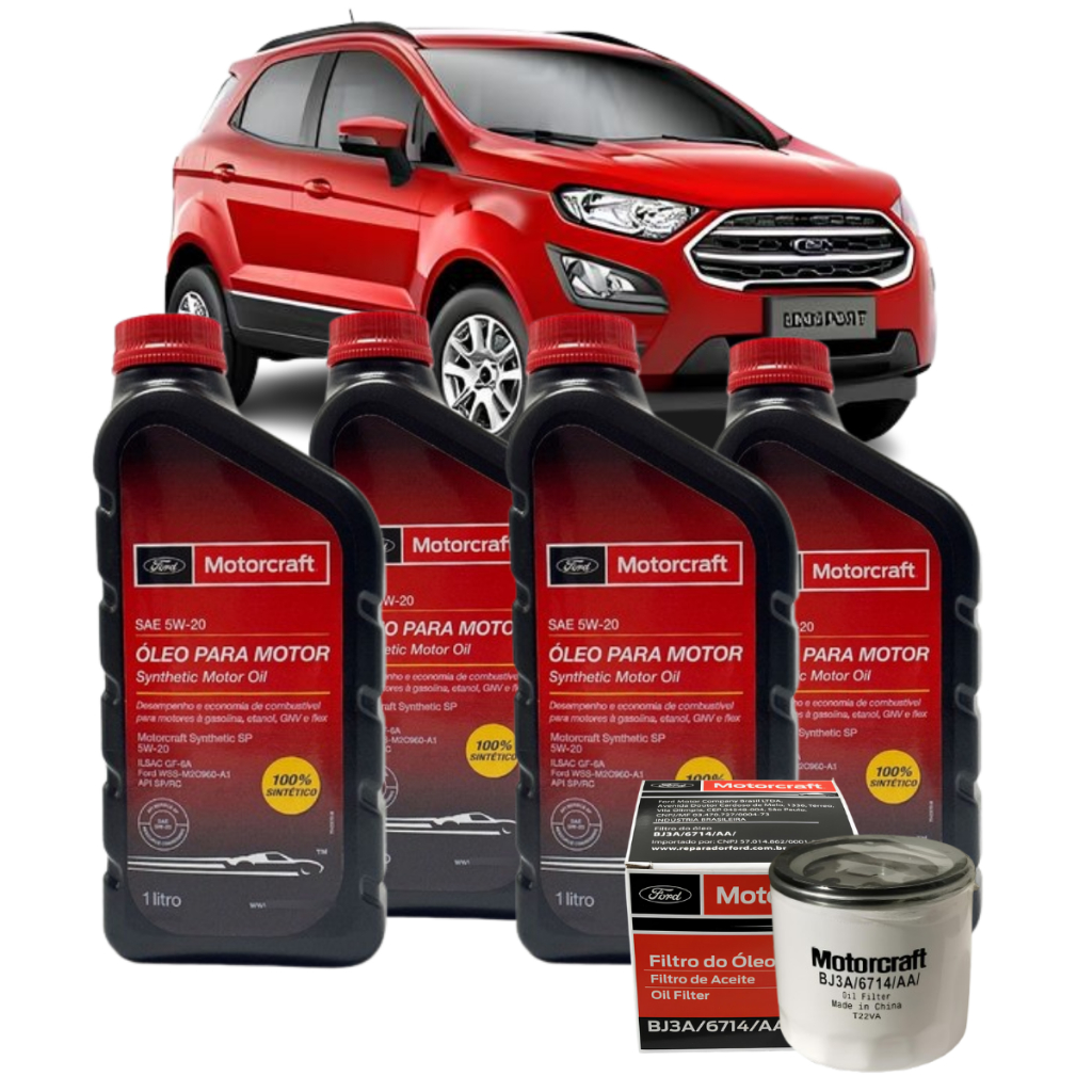 Kit Revisão Óleo 5w20 Motorcraft Filtro de Óleo Ford Ecosport 1.5 3cc 2014 2015 2016 2017 2018 2019 2020 2021 2022