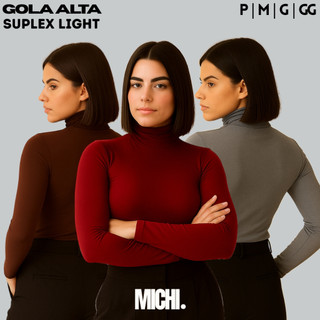 Blusa Manga Longa Cacharrel Feminino Gola Alta Suplex Segunda Pele