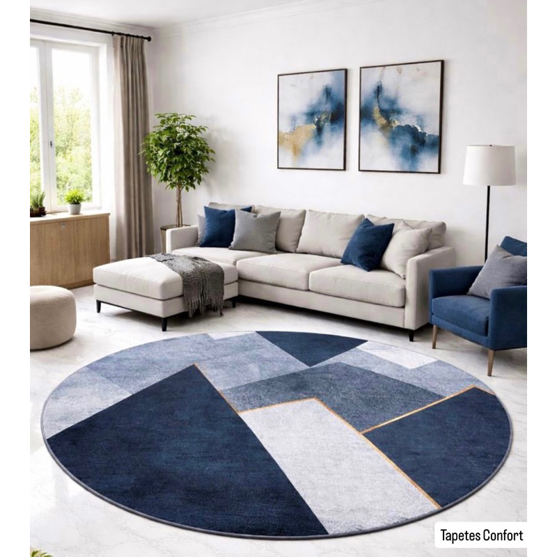 Tapete sala Redondo 160x160 antialérgico antiderrapante Promoção em Oferta na Shopee