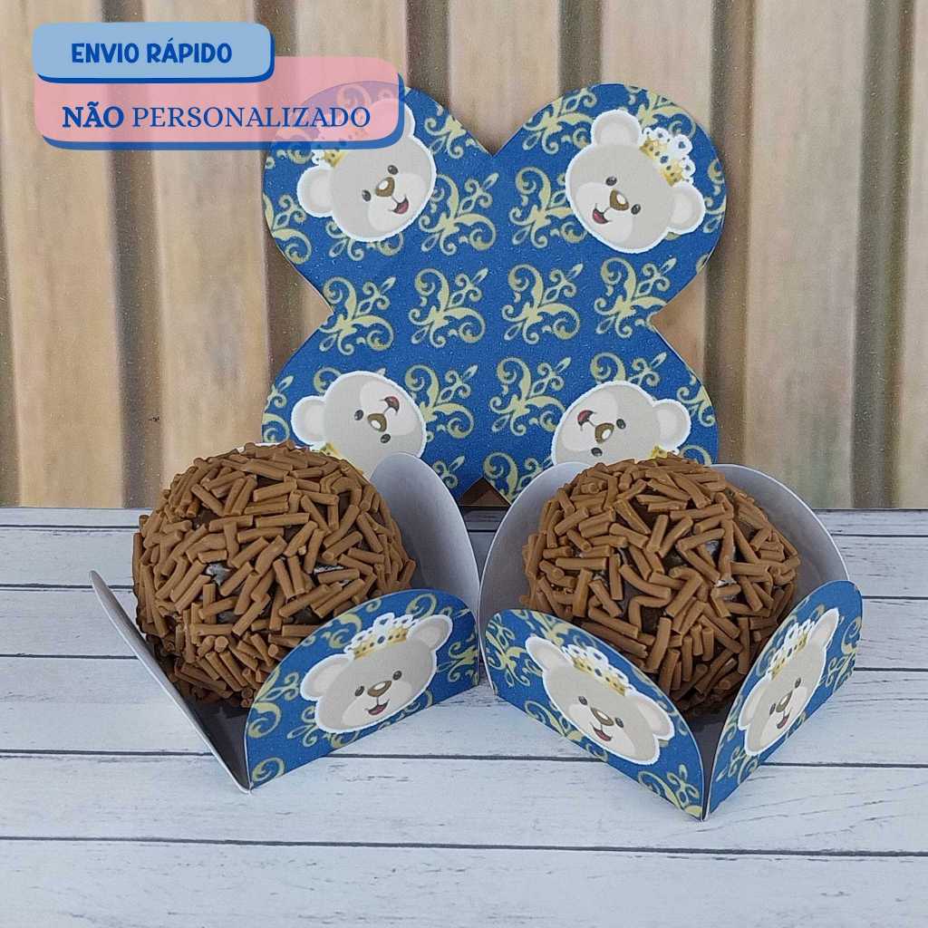100 Forminhas para doces URSINHO PRÍNCIPE REALEZA  - Forminhas Brigadeiro- 4 pétalas- Festa de aniversário