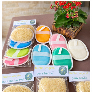 Esponja de banho Oval Bucha Vegetal PREMIUM IMEDIATO – Esfoliante Natural em Oferta na Shopee