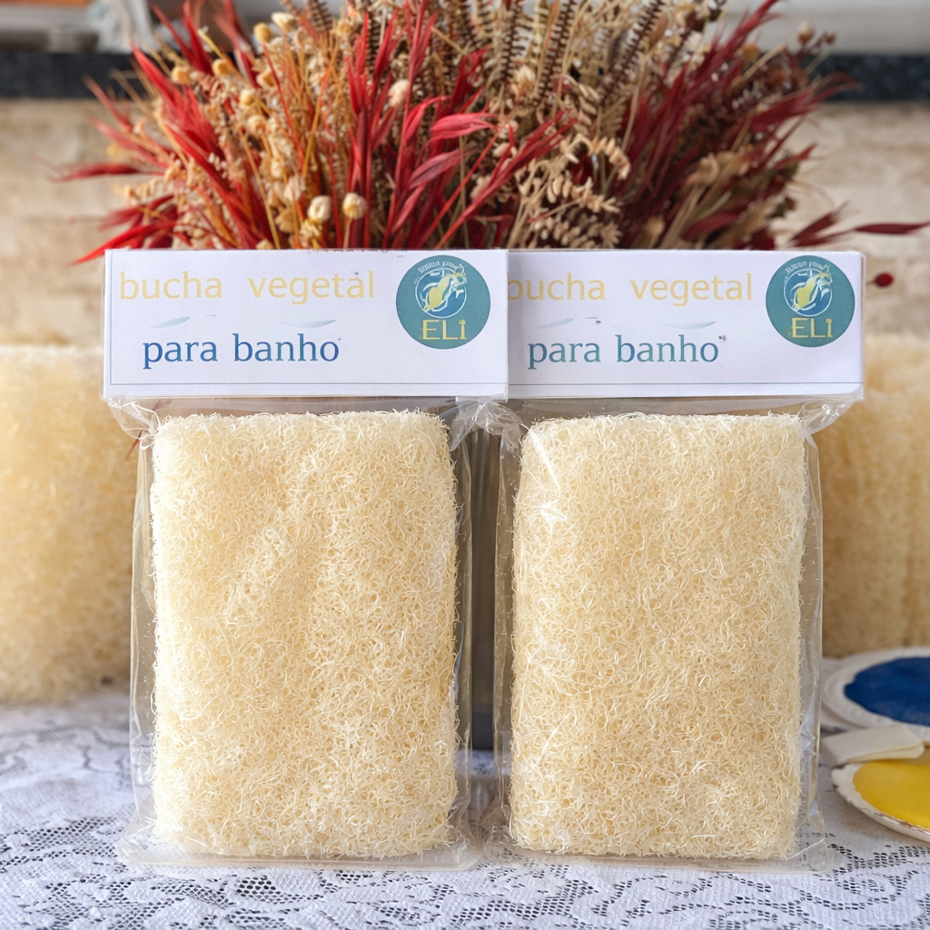 kit 02 Bucha Premium de Bucha Vegetal esponja Natural lIMEDIATO Sustentável e com Ação Esfoliante em Oferta na Shopee