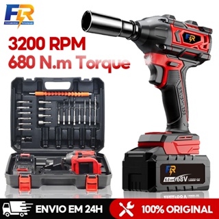 Chave de lmpacto Elétrica 68V Profissional sem Fio Com Baterias Brushless - Kit 30 Pecas em Oferta na Shopee