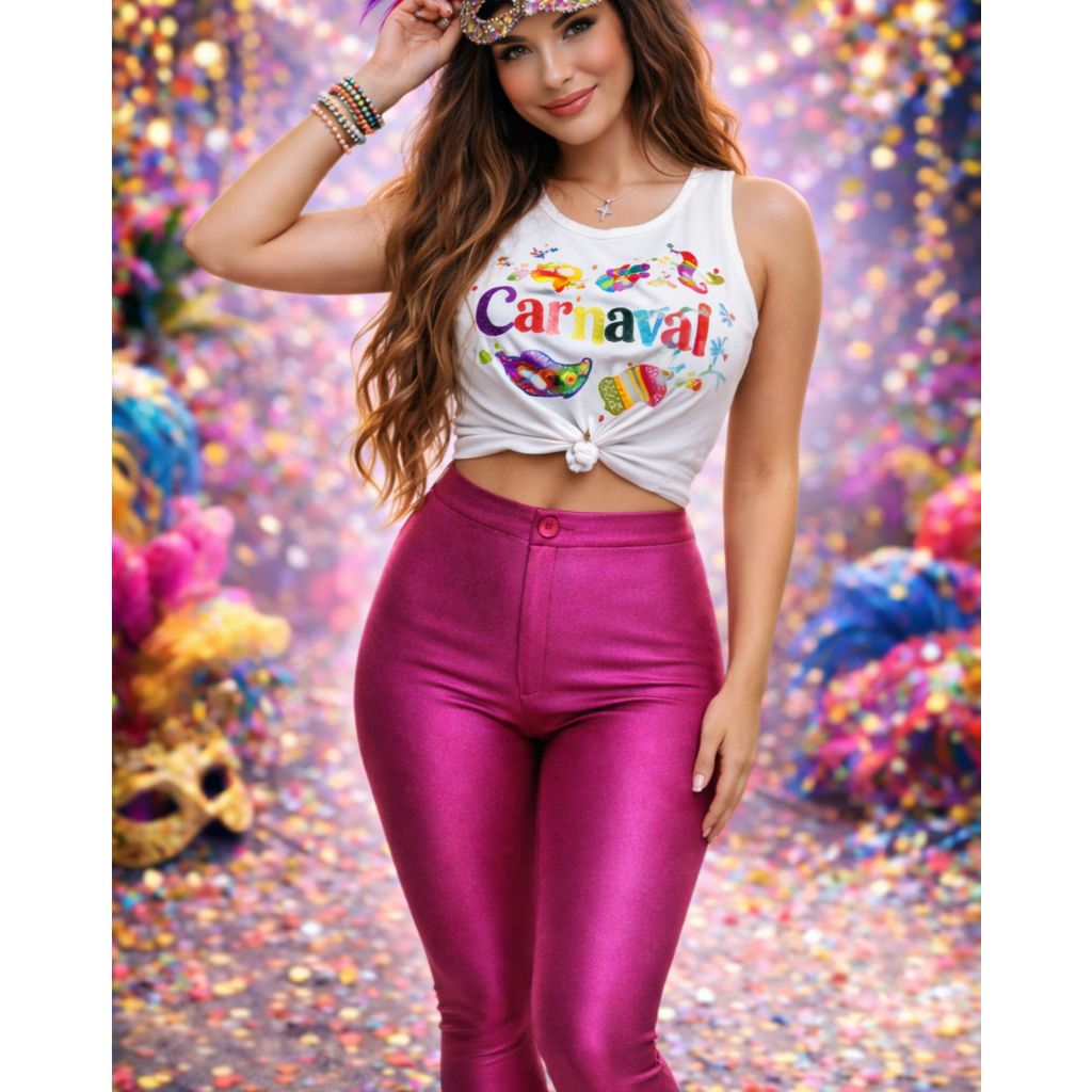 Calça NEON skinny com bolsos atrás/legging colorida/coleção CARNAVAL 2026/disco/abadá bloco de rua/bloquinho micareta